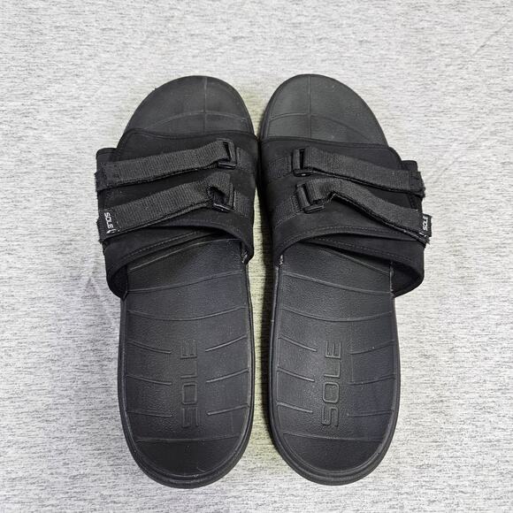 SOLE Mens Mendocino Orthotic Slide Sandal Black Adjustable Arch Support Sport 14 - Picture 2 of 15